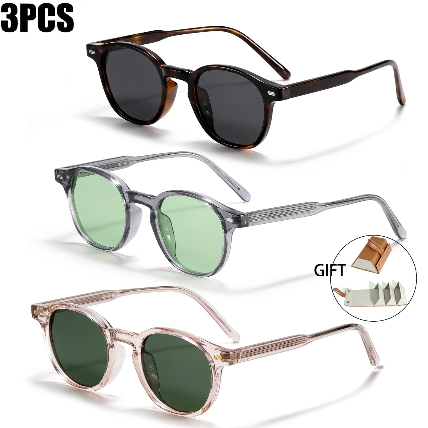 Caterside Polarized Round Sunglasses Men